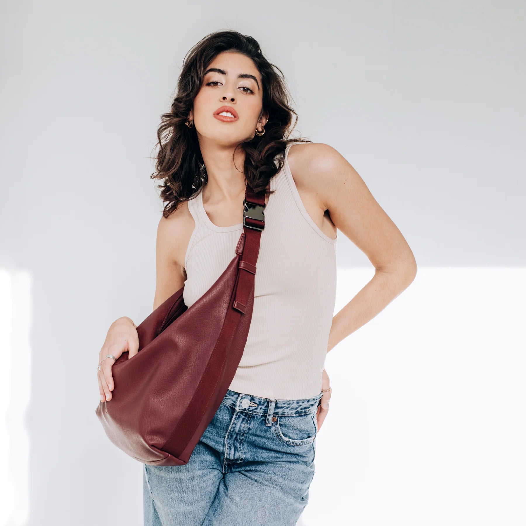 The 'KOSA' Shoulder Bag - Dark Pomegranate - Blue Sky Fashions & Lingerie