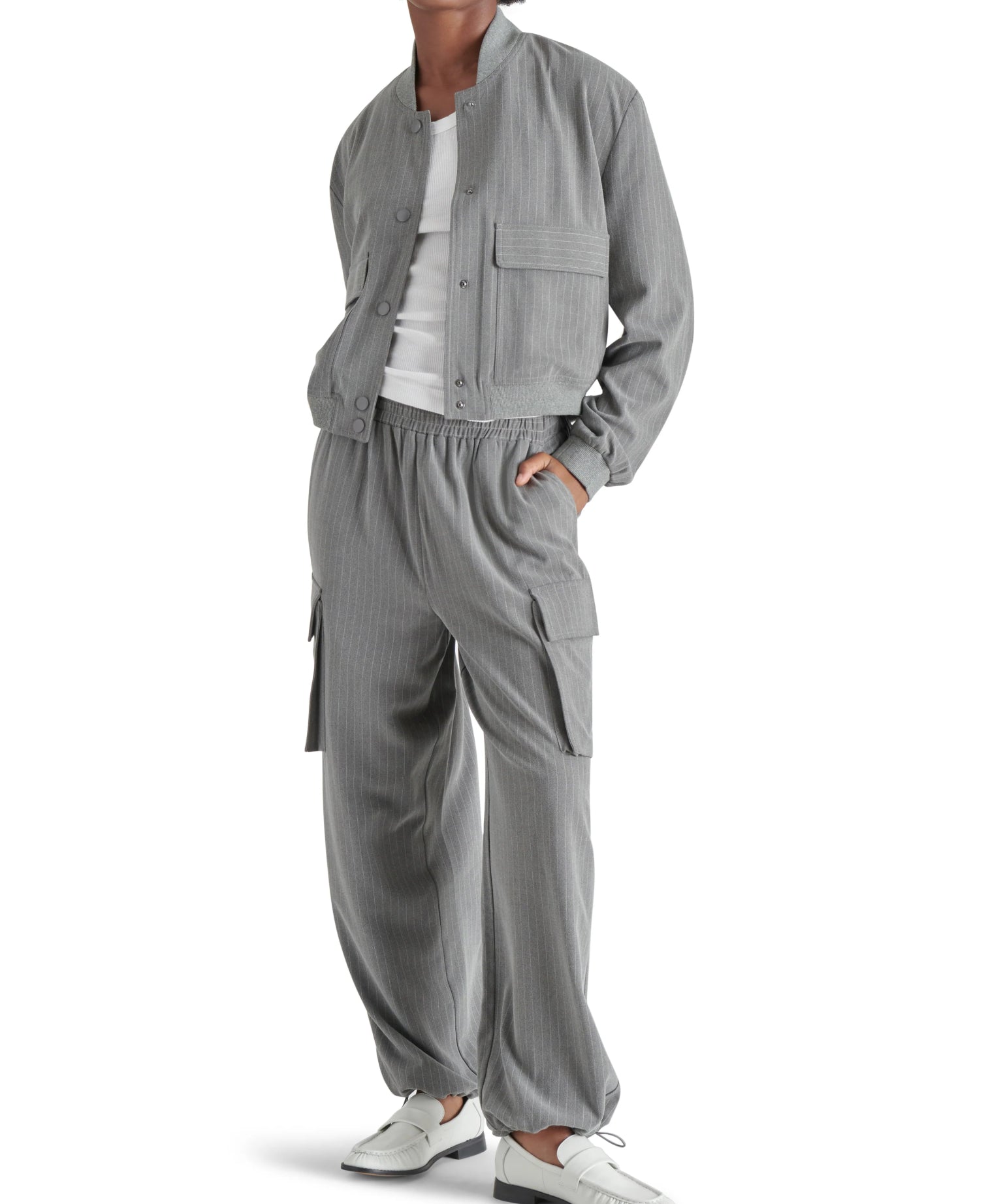 Themis Pant - Grey Pinstripe - Blue Sky Fashions & Lingerie