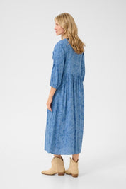 Tiah Smocked Dress by Cream - Riviera Blue - Blue Sky Fashions & Lingerie