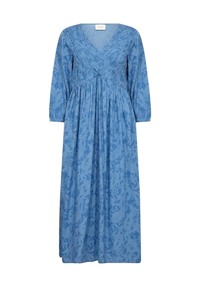 Tiah Smocked Dress by Cream - Riviera Blue - Blue Sky Fashions & Lingerie