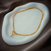 Titanium Steel Layered Necklace with Freshwater Pearl - Blue Sky Fashions & Lingerie