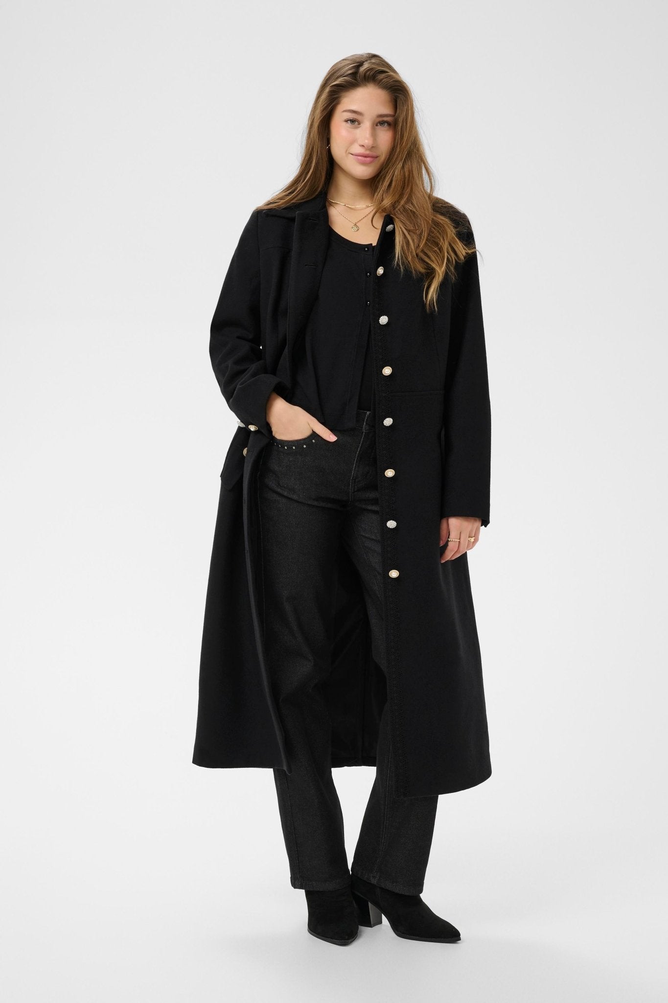 Tolsa Long Coat by Cream - Blue Sky Fashions & Lingerie