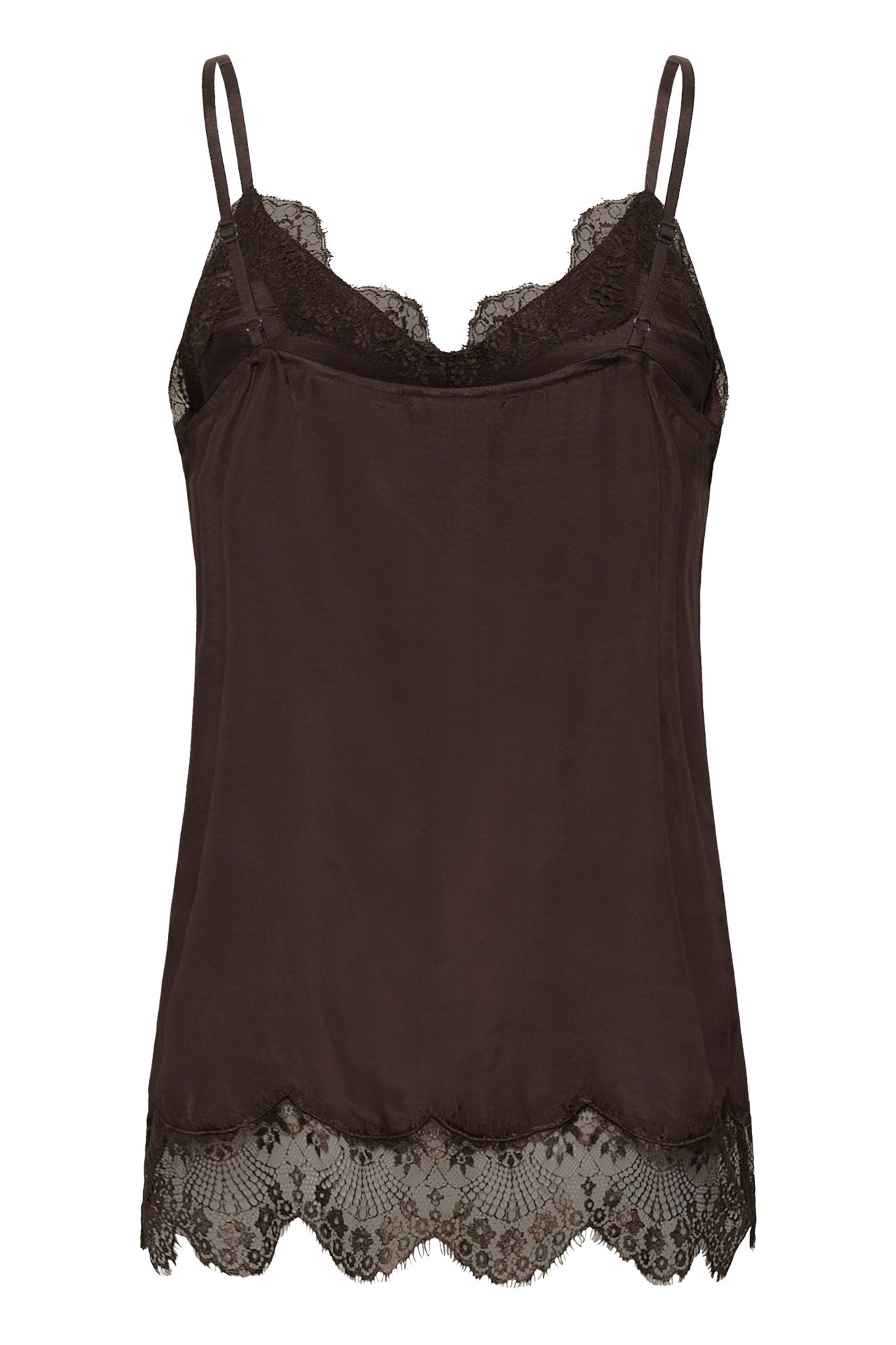 Trinity Lace Trim Camisole by Cream - Java - Blue Sky Fashions & Lingerie