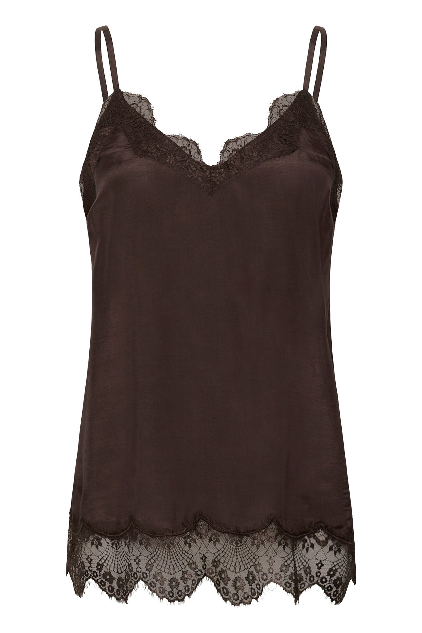 Trinity Lace Trim Camisole by Cream - Java - Blue Sky Fashions & Lingerie