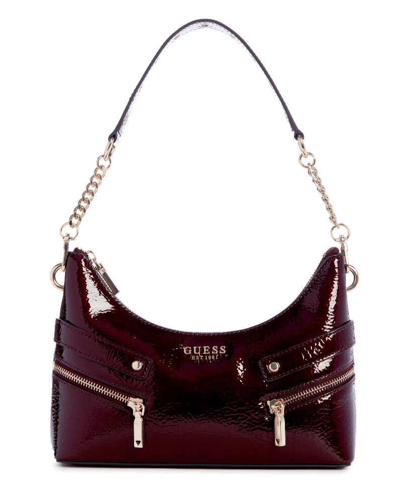 Trissa top zip shoulder bag by Guess - burgundy - Blue Sky Fashions & Lingerie