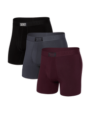 Ultra Super Soft Boxer Brief with fly 3 pack - plum/turbulence/black - Blue Sky Fashions & Lingerie