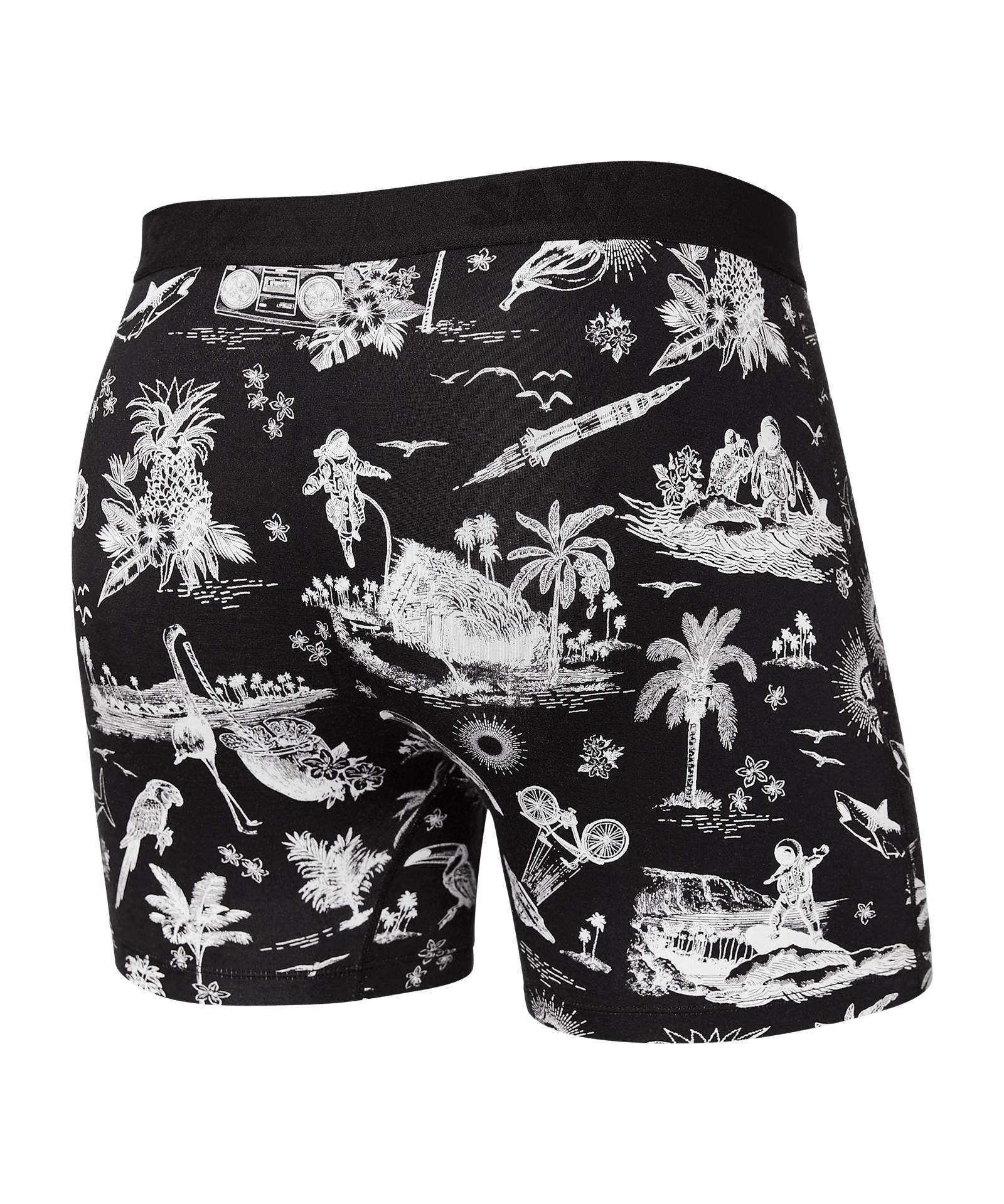 Ultra Super Soft Boxer Brief with fly - black Astro surf & turf - Blue Sky Fashions & Lingerie