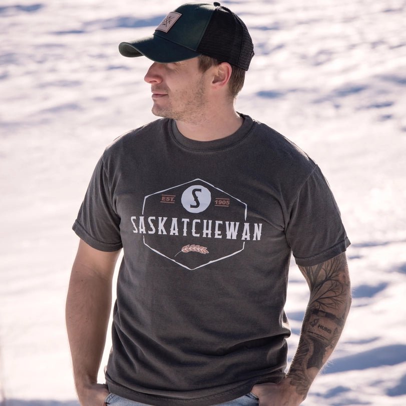 Unisex Saskatchewan Est 1905 Shirt - Grey - Blue Sky Fashions & Lingerie