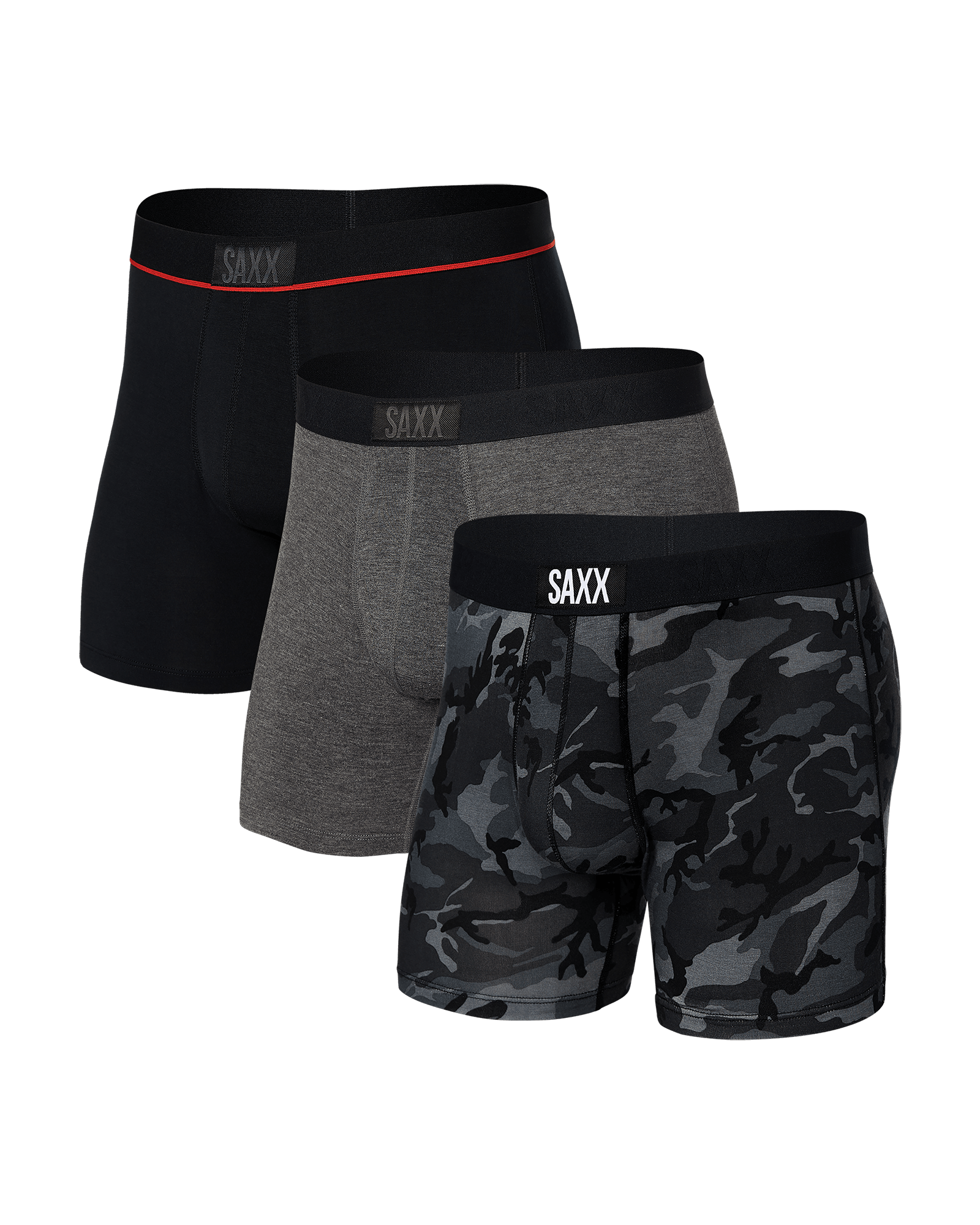 Vibe Super Soft Boxer Brief 3 pack - wood camo/graphite heather/black - Blue Sky Fashions & Lingerie