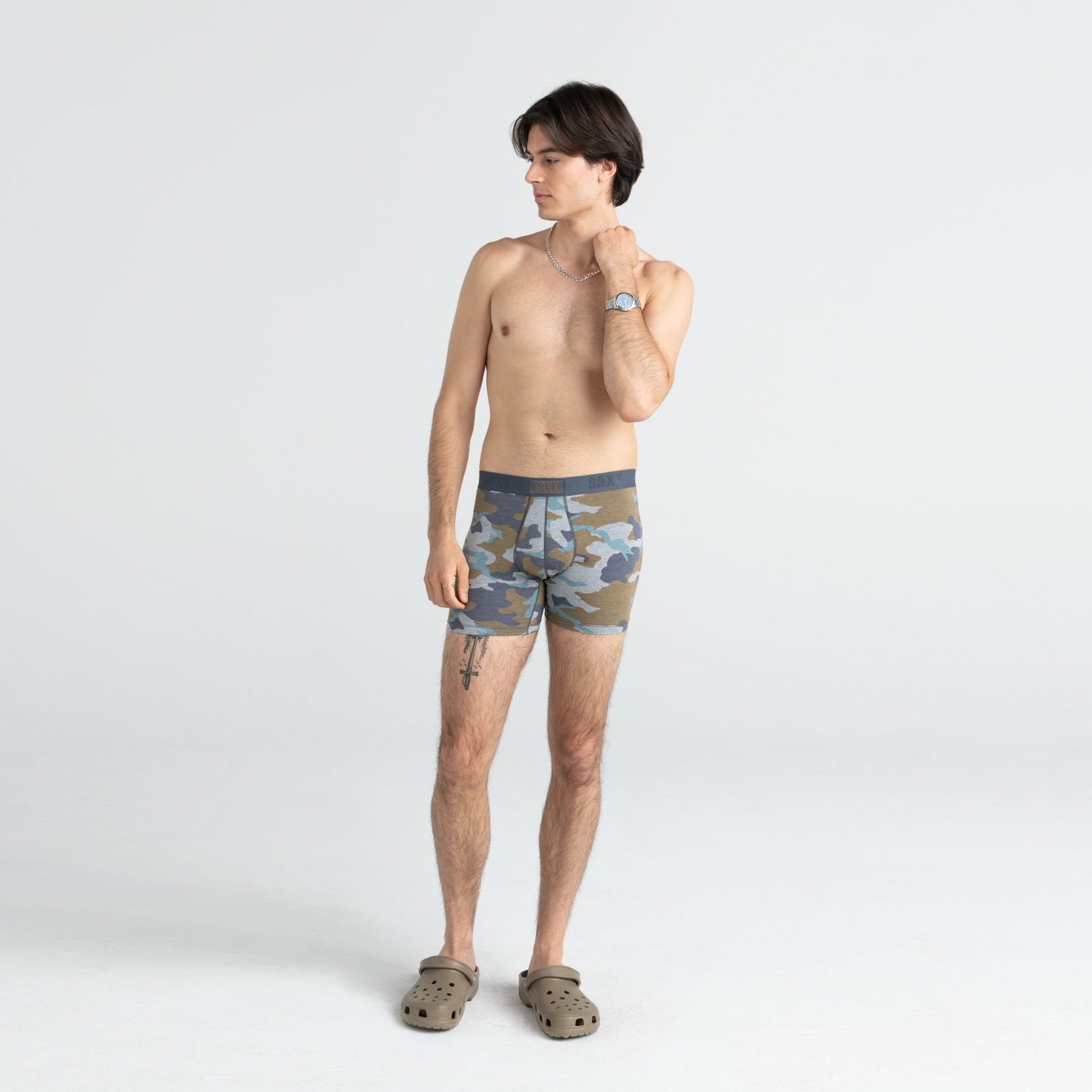 Vibe Super Soft Boxer Brief - Grey Supersize Camo - Blue Sky Fashions & Lingerie