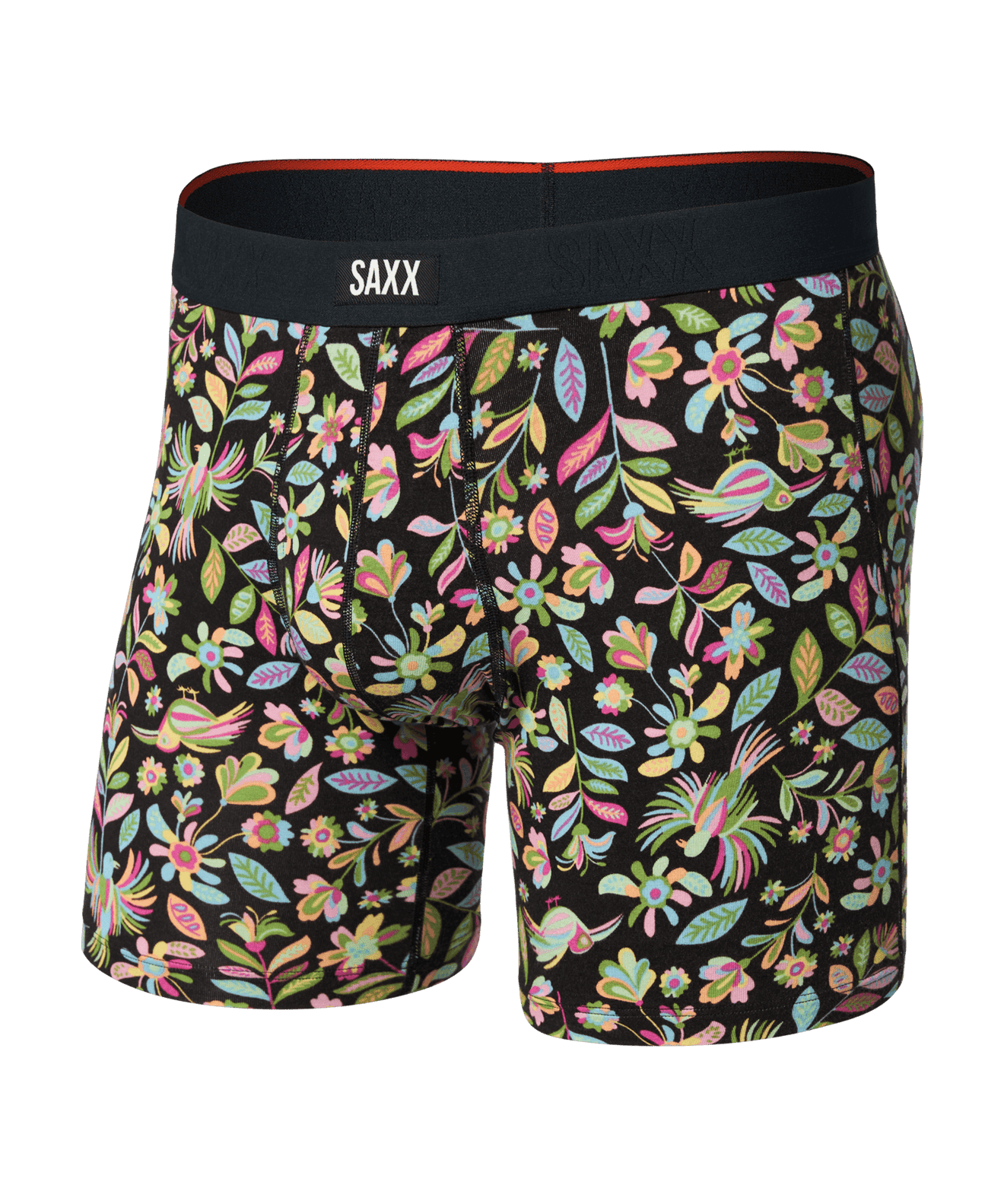 Vibe Xtra Soft Comfort Soft Comfort Boxer Brief 6" - Amate Garden - Black - Blue Sky Fashions & Lingerie