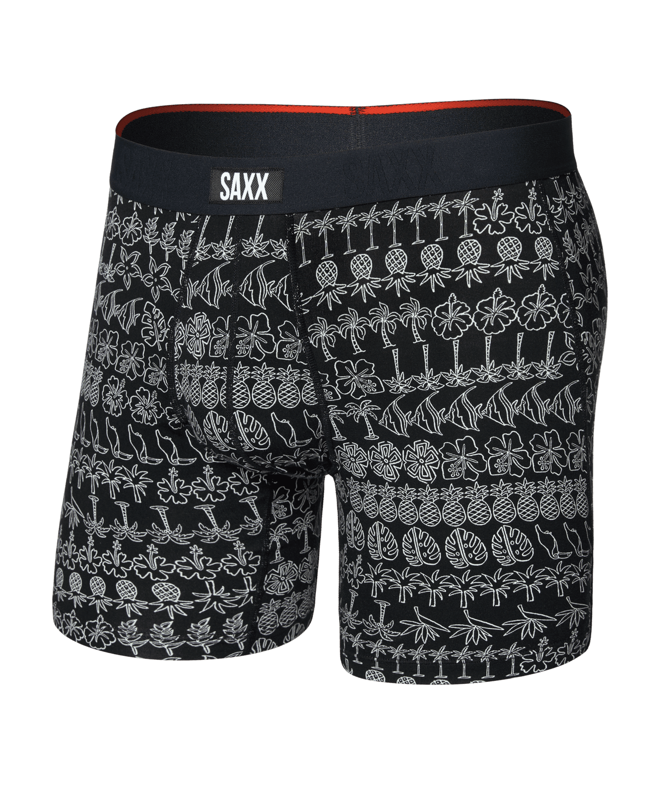 Vibe Xtra Soft Comfort Soft Comfort Boxer Brief 6" - Island Lineup - Black - Blue Sky Fashions & Lingerie