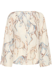 Vilma shirt - blue horse - Blue Sky Fashions & Lingerie