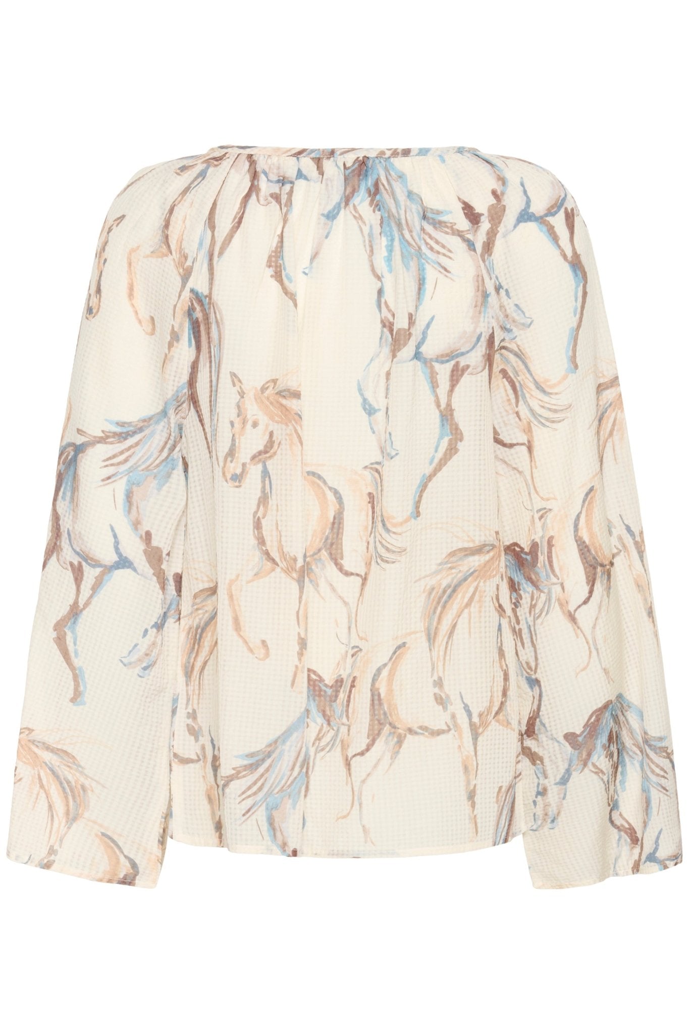 Vilma shirt - blue horse - Blue Sky Fashions & Lingerie