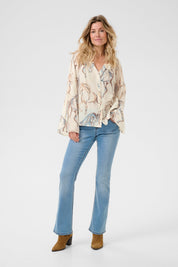 Vilma shirt - blue horse - Blue Sky Fashions & Lingerie