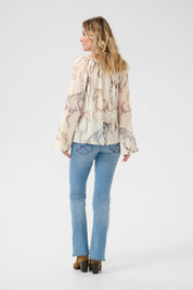 Vilma shirt - blue horse - Blue Sky Fashions & Lingerie