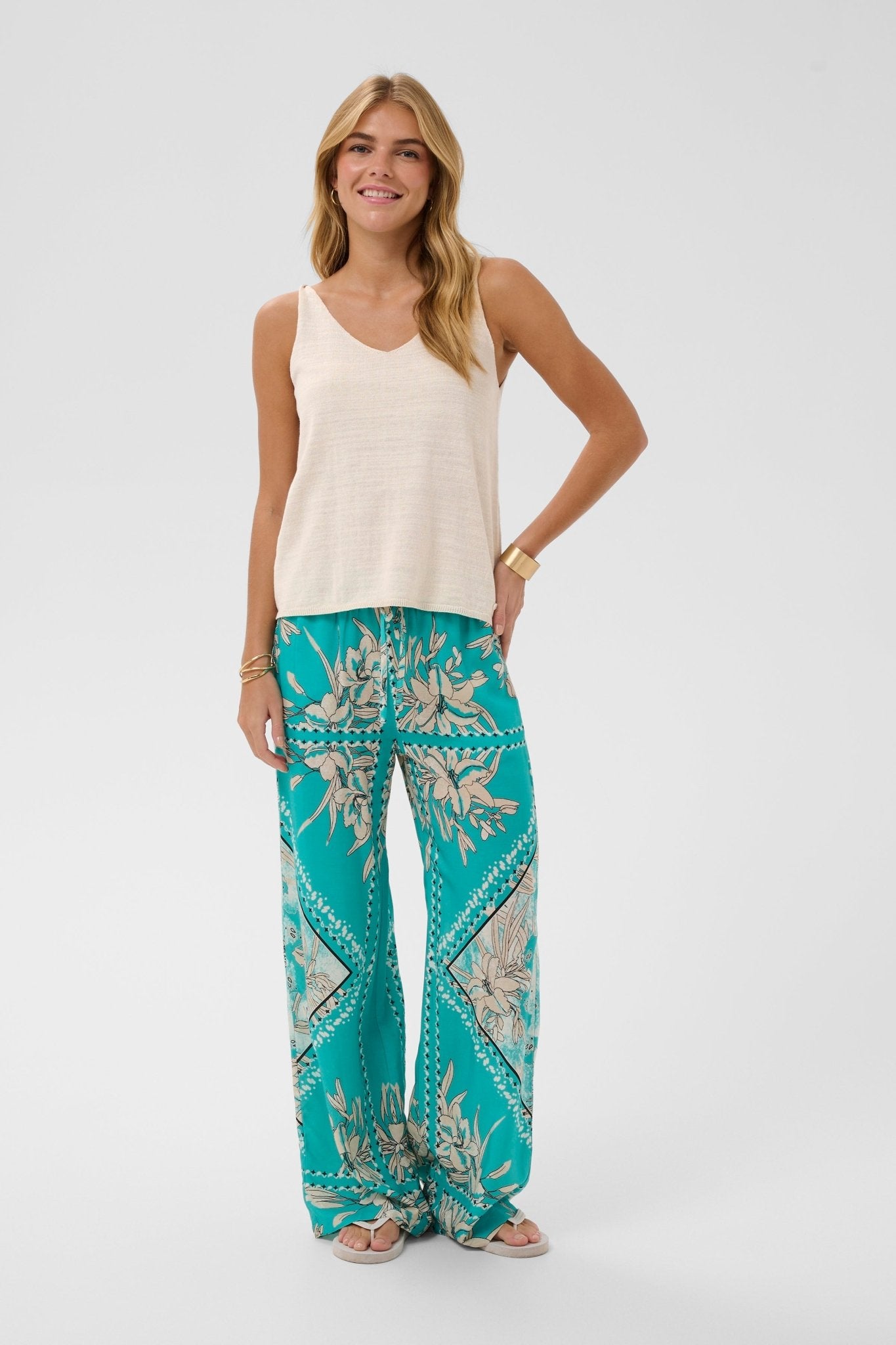 Visa linen cotton knit tank by Cream - Blue Sky Fashions & Lingerie