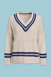 Vittoria V Neck Sweater - Navy - Blue Sky Fashions & Lingerie