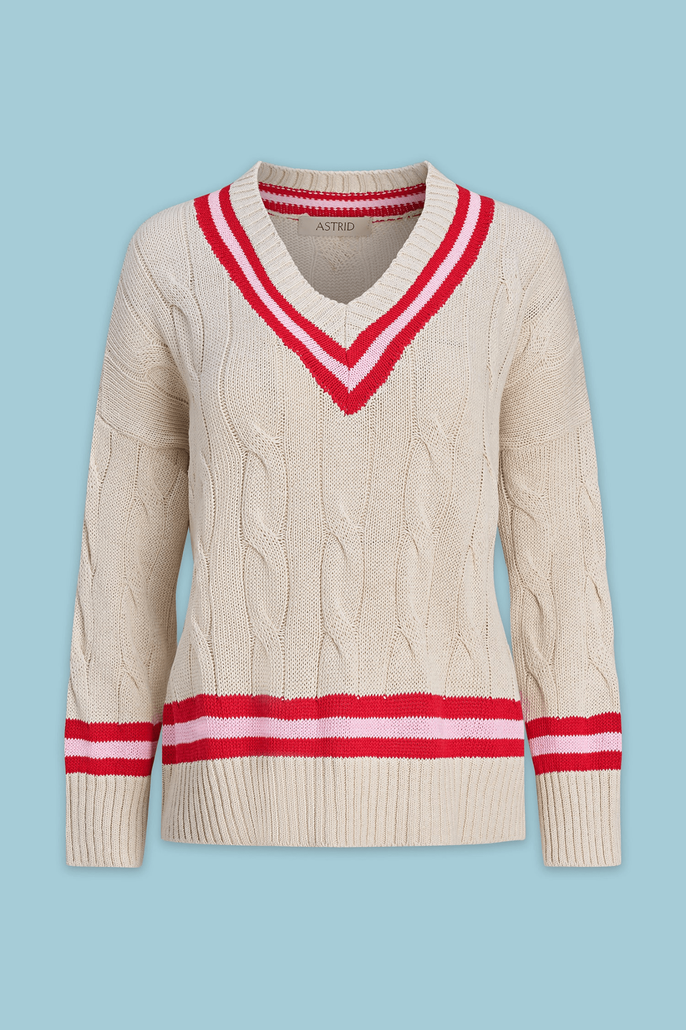 Vittoria V Neck Sweater - Red - Blue Sky Fashions & Lingerie