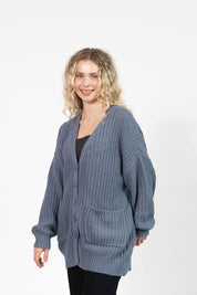 WAVERLY CARDIGAN IN STONE BLUE - Blue Sky Fashions & Lingerie