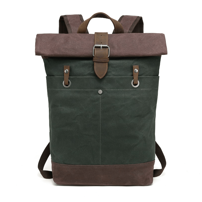 Waxed Canvas Backpack BB 543W Green - Blue Sky Fashions & Lingerie