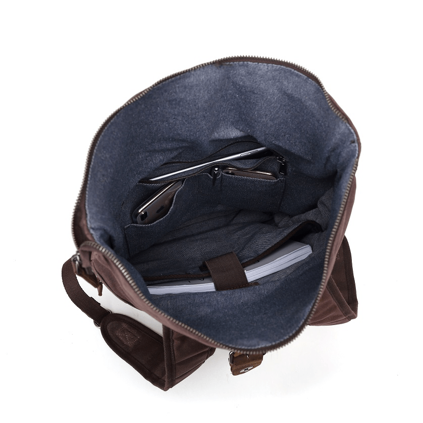 Waxed Canvas Backpack BB 543W Green - Blue Sky Fashions & Lingerie