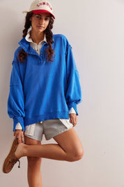 We The Free Camden Henley Sweatshirt - Lake Victoria - Blue Sky Fashions & Lingerie