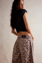 We The Free Good Luck Printed Barrel Jeans - brown Sugar - Blue Sky Fashions & Lingerie