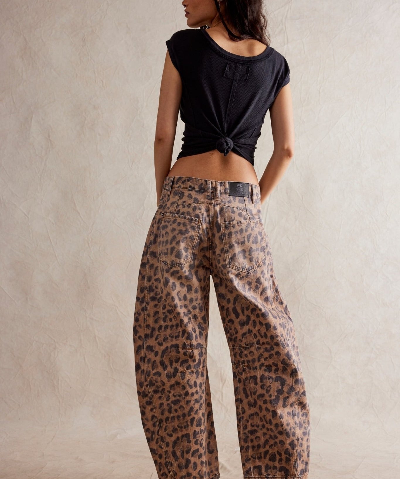 We The Free Good Luck Printed Barrel Jeans - brown Sugar - Blue Sky Fashions & Lingerie