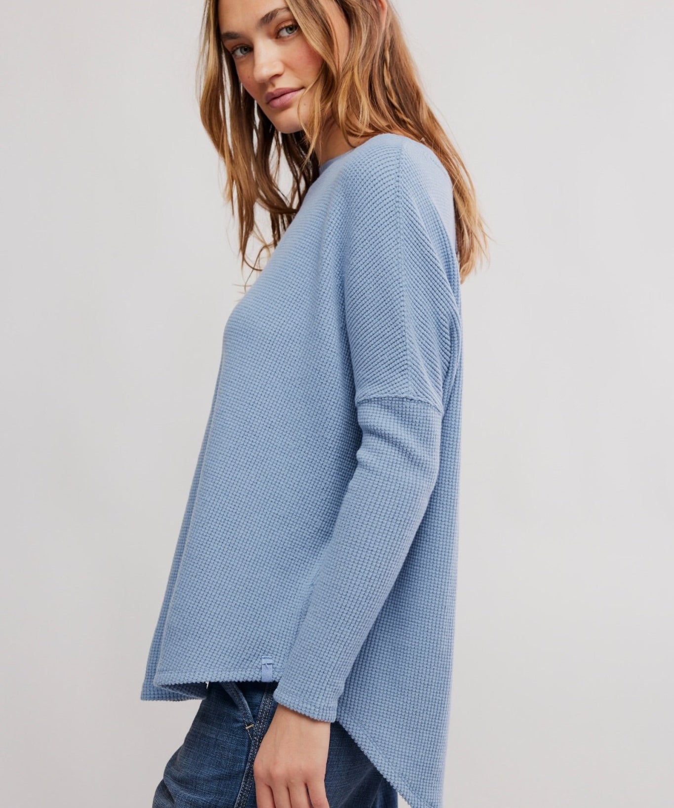 We The Free Latte Blues Solid Thermal - Chambray Sky - Blue Sky Fashions & Lingerie