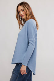 We The Free Latte Blues Solid Thermal - Chambray Sky - Blue Sky Fashions & Lingerie