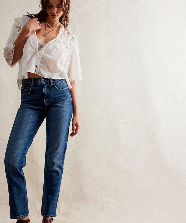 We The Free Leila High-Rise Leggy Slim Jeans by Free People - Blue Sky Fashions & Lingerie