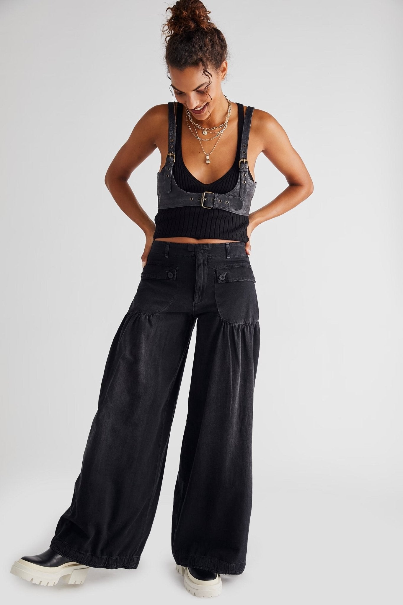 We The Free Lotus Balloon Jeans - Smoke Show - Blue Sky Fashions & Lingerie