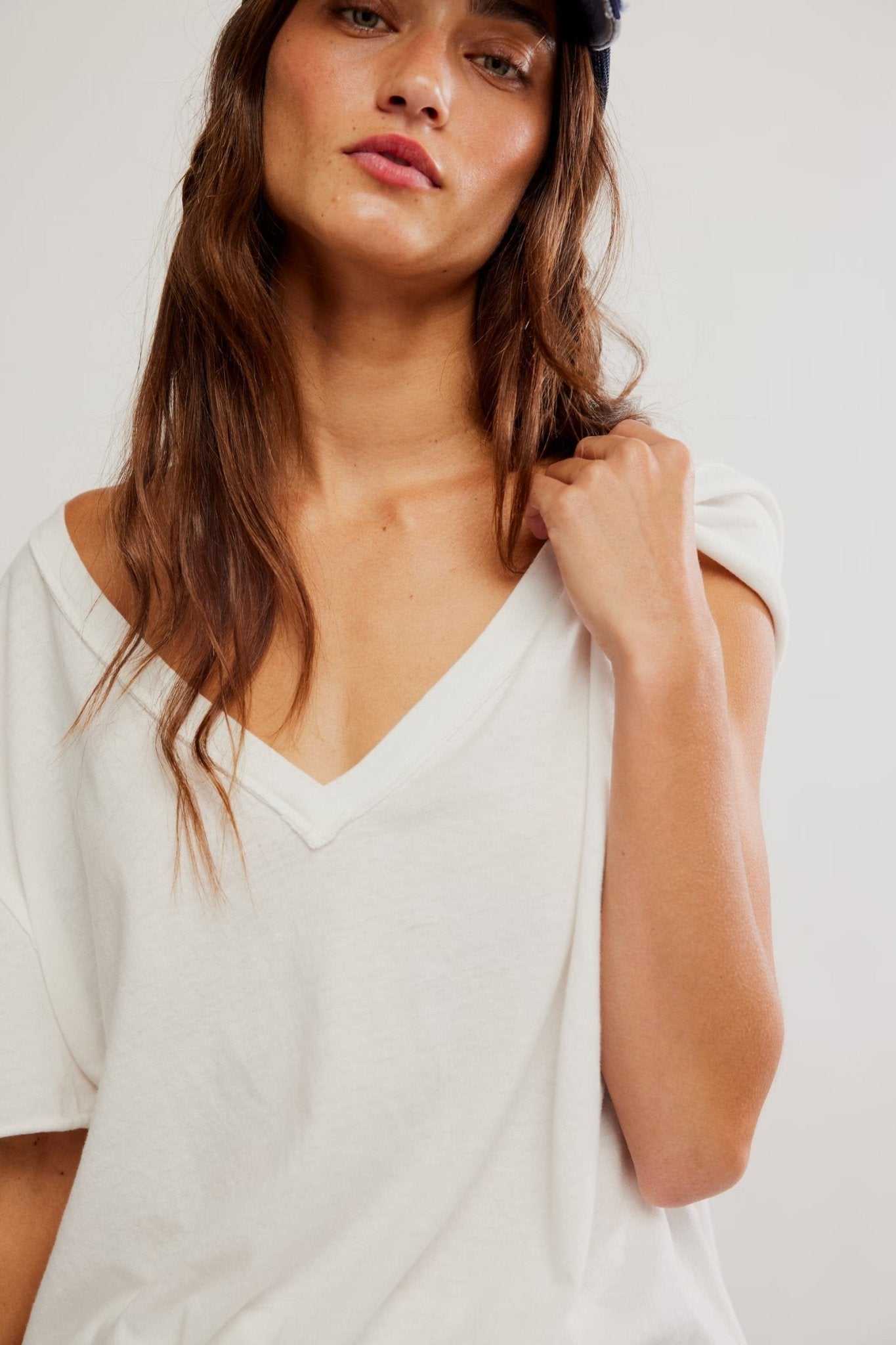 We The Free Nina V Neck Tee - Ivory - Blue Sky Fashions & Lingerie