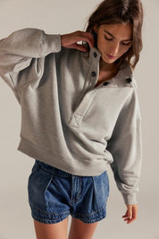 We The Free Timeless Pullover - Heather grey - Blue Sky Fashions & Lingerie