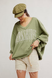 We The Free Venice V - Neck Sweatshirt - graphic oil green - Blue Sky Fashions & Lingerie