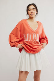 We The Free Venice V - Neck Sweatshirt - rose sienna - Blue Sky Fashions & Lingerie