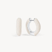 White Pearl Hoop Earrings - Blue Sky Fashions & Lingerie