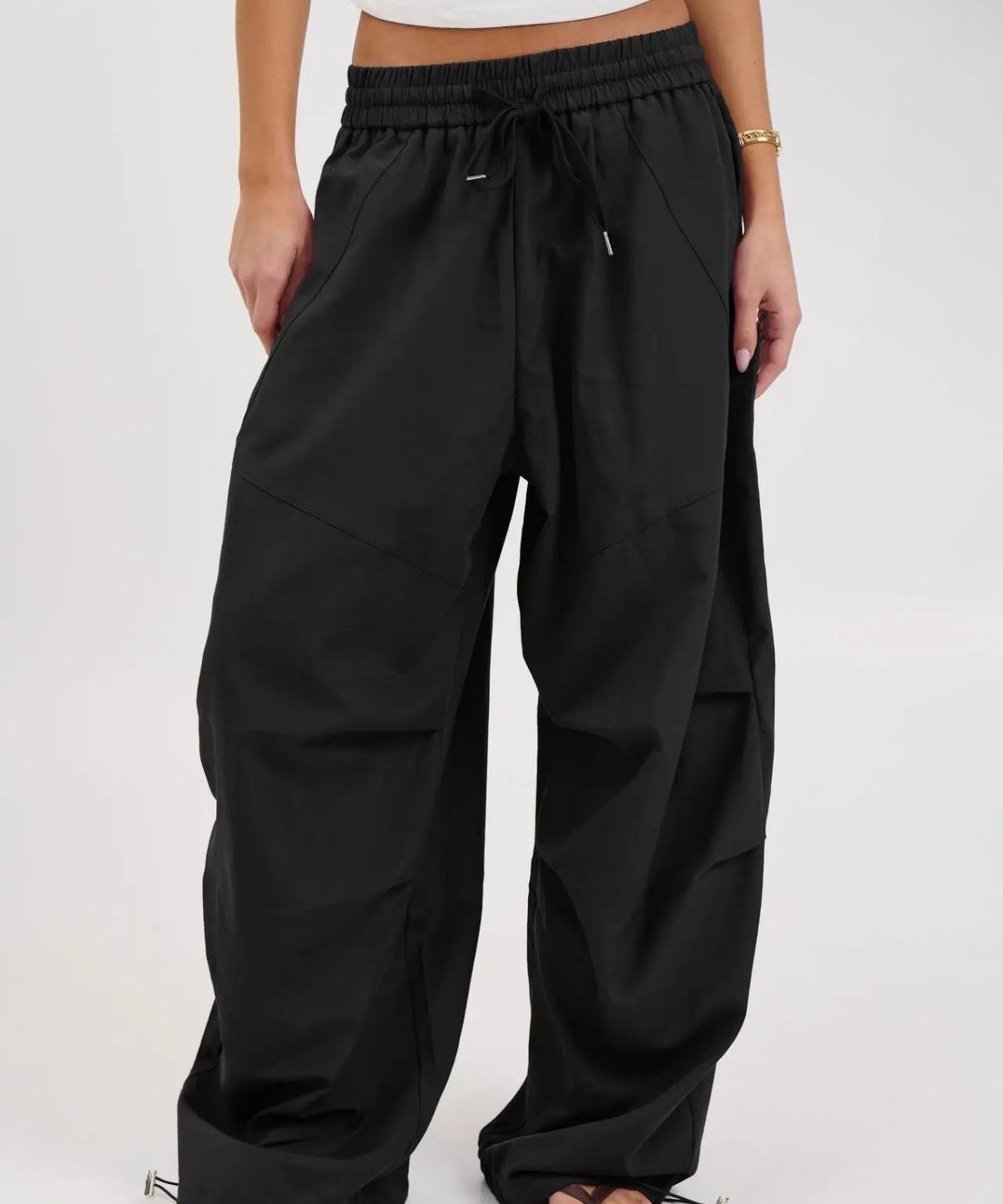 Womens Parachute Cargo Pants - Black - Blue Sky Fashions & Lingerie