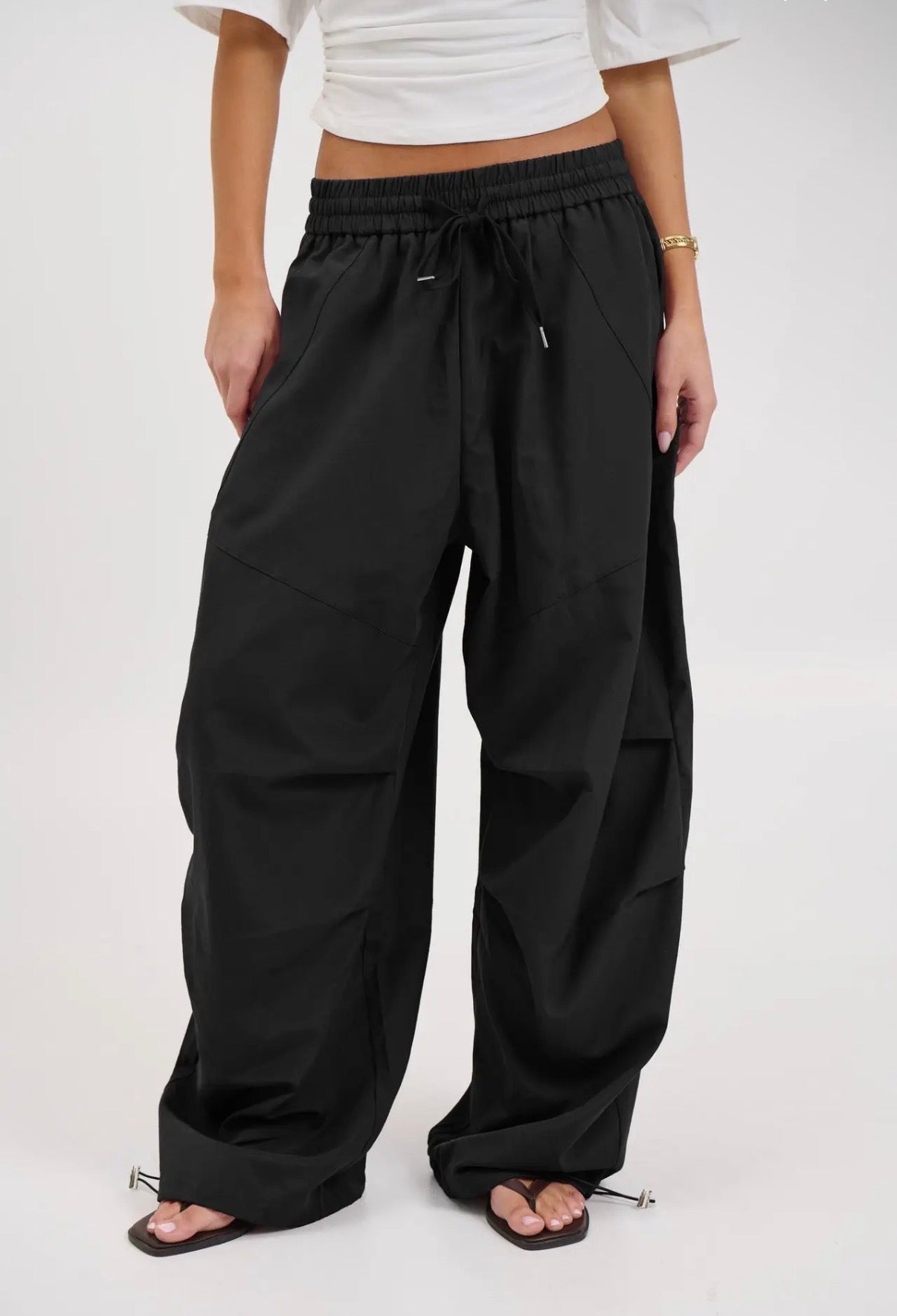 Womens Parachute Cargo Pants - Black - Blue Sky Fashions & Lingerie