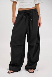Womens Parachute Cargo Pants - Black - Blue Sky Fashions & Lingerie