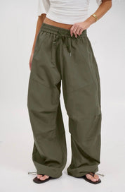 Womens Parachute Cargo Pants - Olive - Blue Sky Fashions & Lingerie