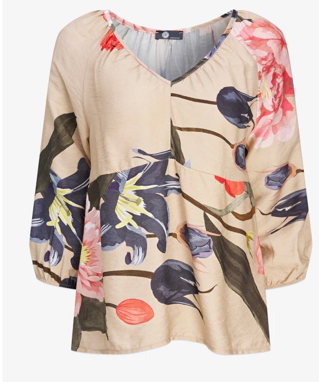 Woven Floral Blouse - Oat Blossom - Blue Sky Fashions & Lingerie