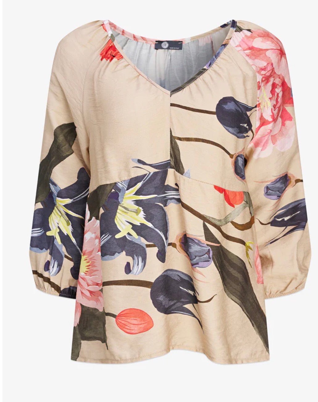 Woven Floral Blouse - Oat Blossom - Blue Sky Fashions & Lingerie
