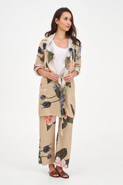 Woven Floral Cardigan - Oat Blossom - Blue Sky Fashions & Lingerie