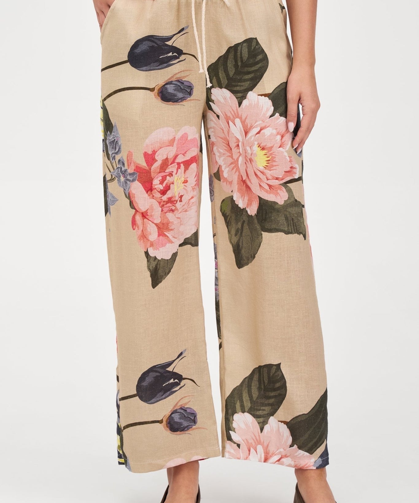 Woven Floral Pants - Oat Blossom - Blue Sky Fashions & Lingerie