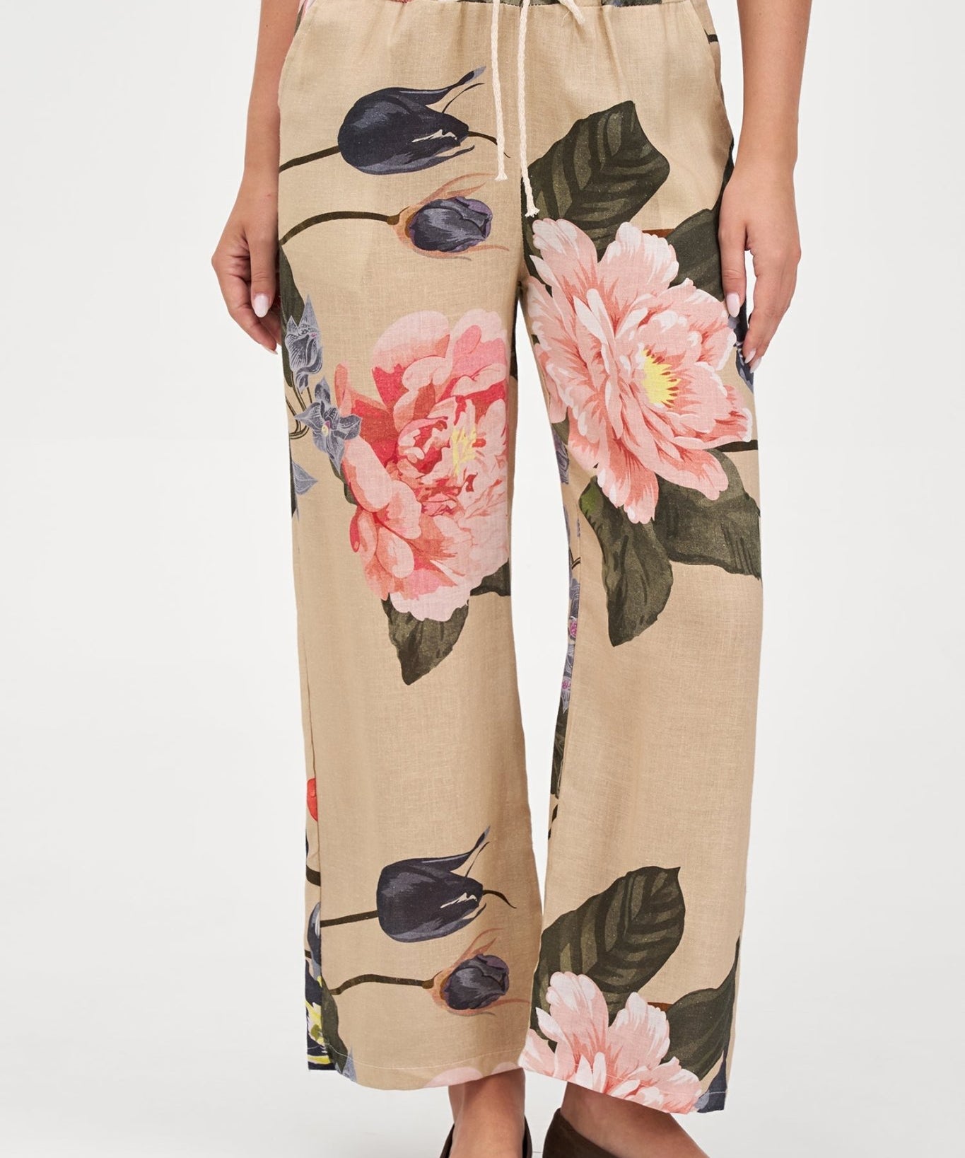 Woven Floral Pants - Oat Blossom - Blue Sky Fashions & Lingerie