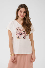 Ying T-Shirt by Cream - Beige Flower - Blue Sky Fashions & Lingerie