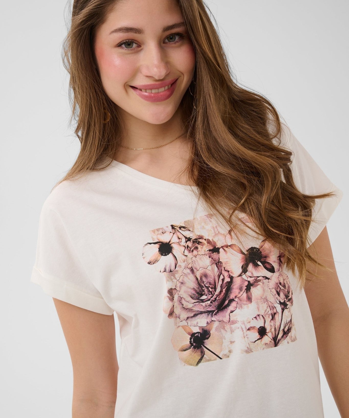 Ying T-Shirt by Cream - Beige Flower - Blue Sky Fashions & Lingerie