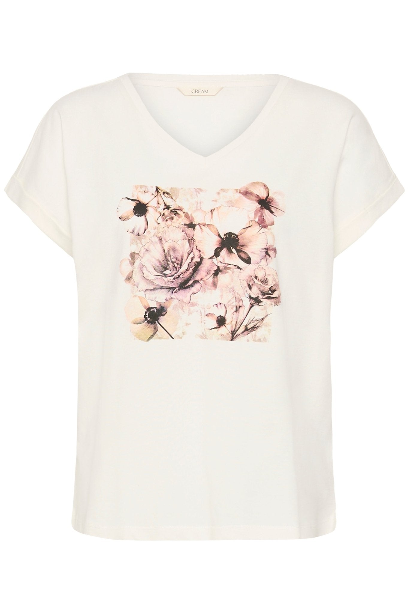 Ying T-Shirt by Cream - Beige Flower - Blue Sky Fashions & Lingerie